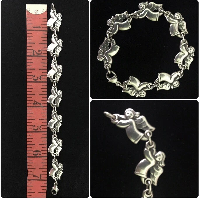 James Avery Sterling Silver Angel Link Bracelet 7 1 4