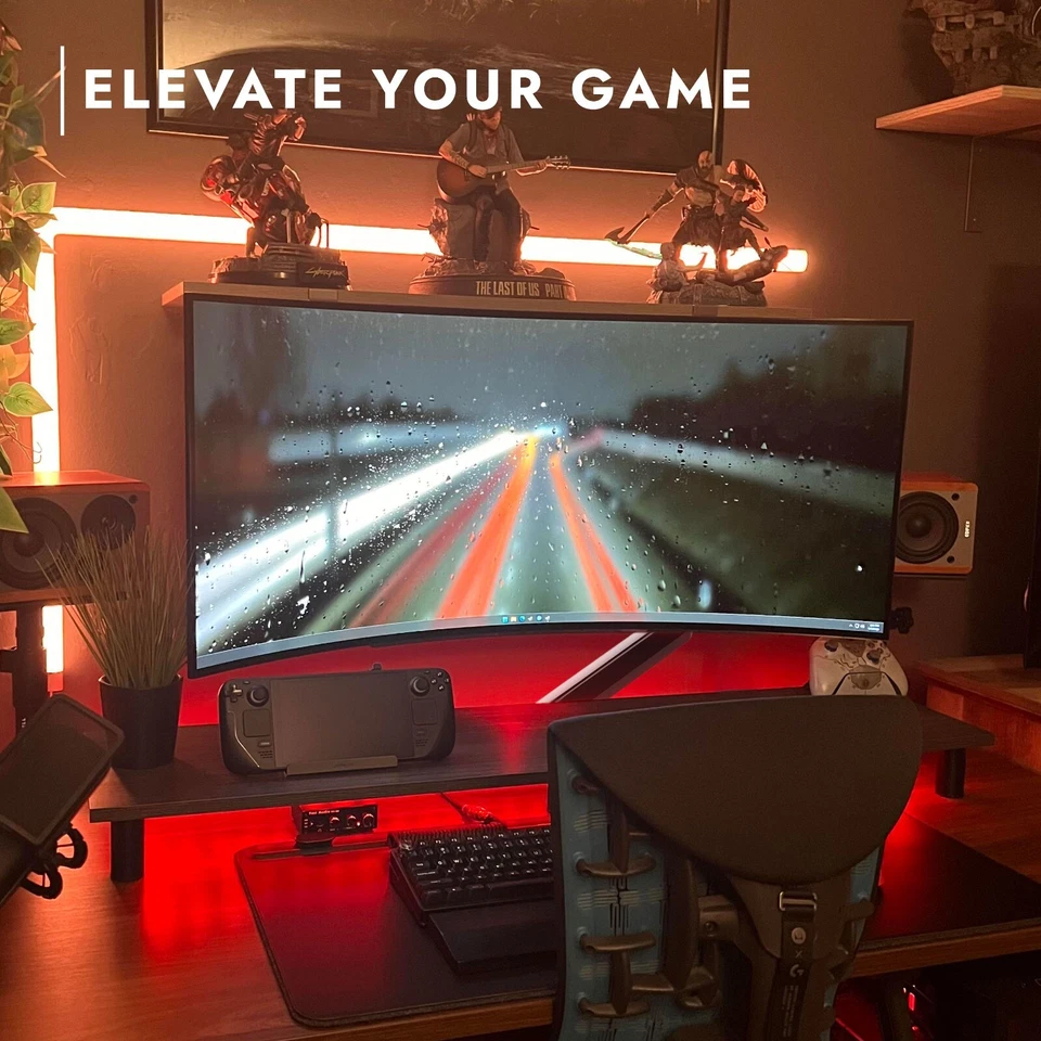 Large Monitor Arm Mount 24-49" | Fully Adjustable Desk Stand Bracket with Clamp - Image 4 of 4