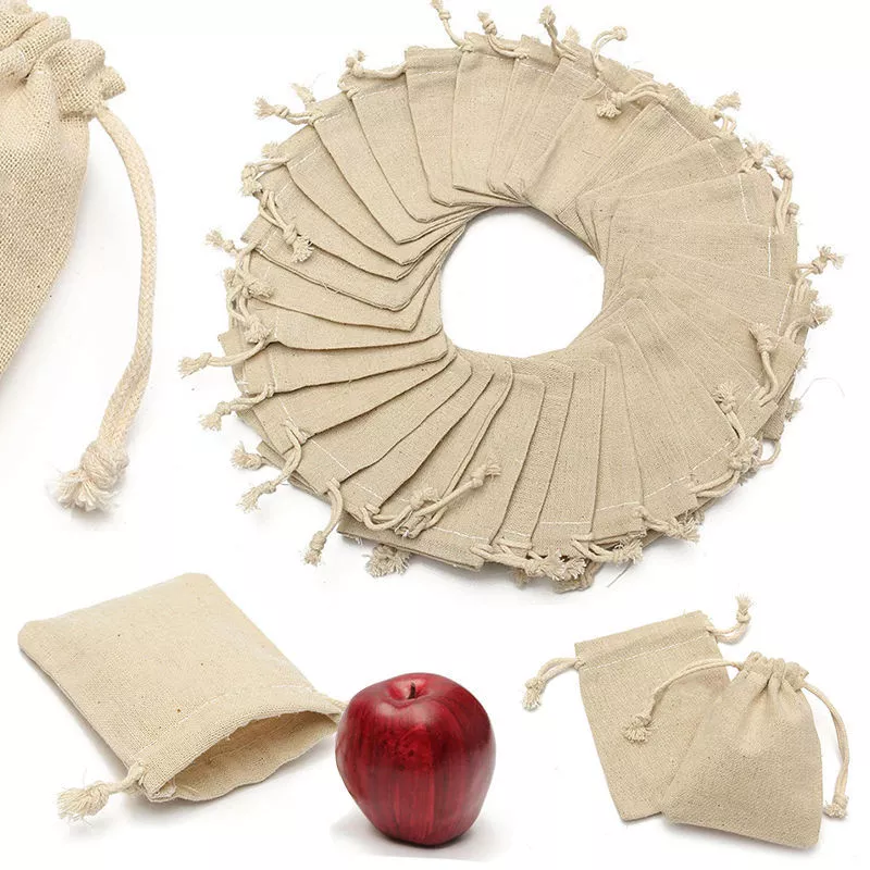 Mini linen drawstring bags hot sale