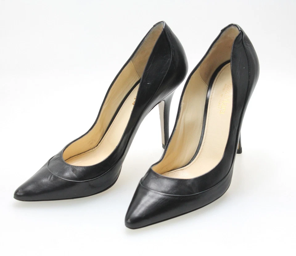 MAX MARA Talons Femme EU 37 Escarpin Cuir Noir - Photo 2/4