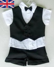 Designer BABY BOY OUTFIT Black Special Occasion Wedding SUIT Boy Formal Clothing