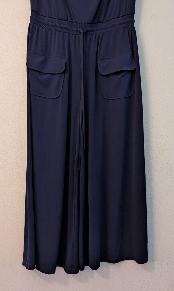 Mono Vince Camuto Talla S Para Mujer Azul Jersey Tejido Bolsillo Carga Pierna Ancha 0325 Foto 2 de 4