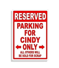 Personalized Parking Sign Wall Decal Metal Sign No Parking Customized for Cindy