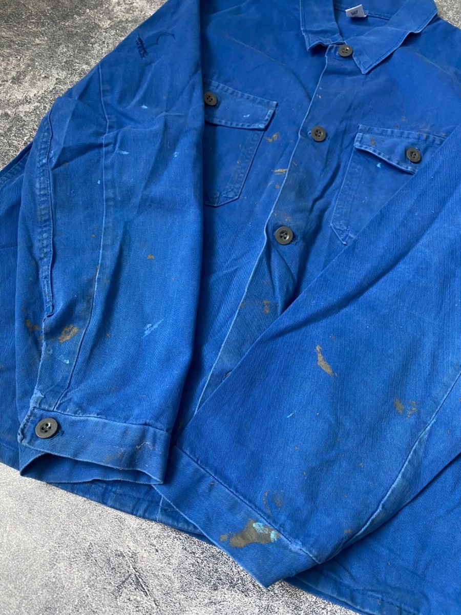 Vintage 80s French Workwear Moleskin Distressed Faded Chore Vintage 80s French Workwear Moleskin Distressed Faded Chore