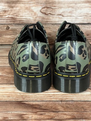 Dr Doc Martens 1461 Leopard Smooth Green Brown Boots Shoes  display picture 1
