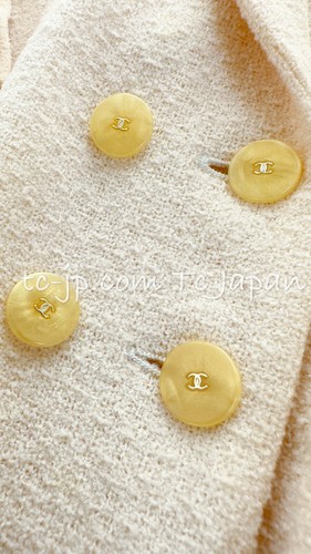 CHANEL 99S Creme Ivory Double CC Logo Wool Jacket by Karl Lagerfeld 42 US10 - Picture 5 of 22
