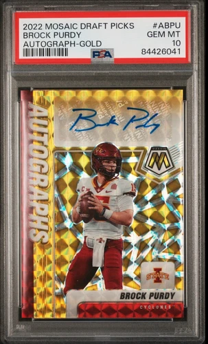 🔥PoP 1/1🔥2022 Mosaic Draft Picks Brock Purdy GOLD-AUTO /10 🔥The Only PsA 10🔥