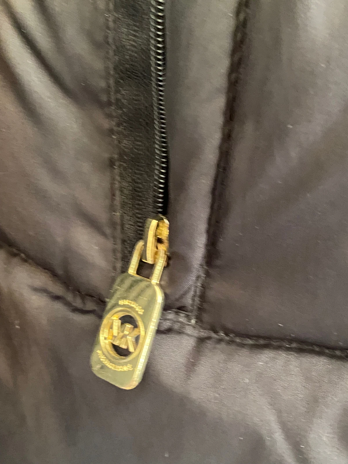 Michael Kors giacca donna nera foderata in pelliccia cappuccio nero parka puffer taglia M