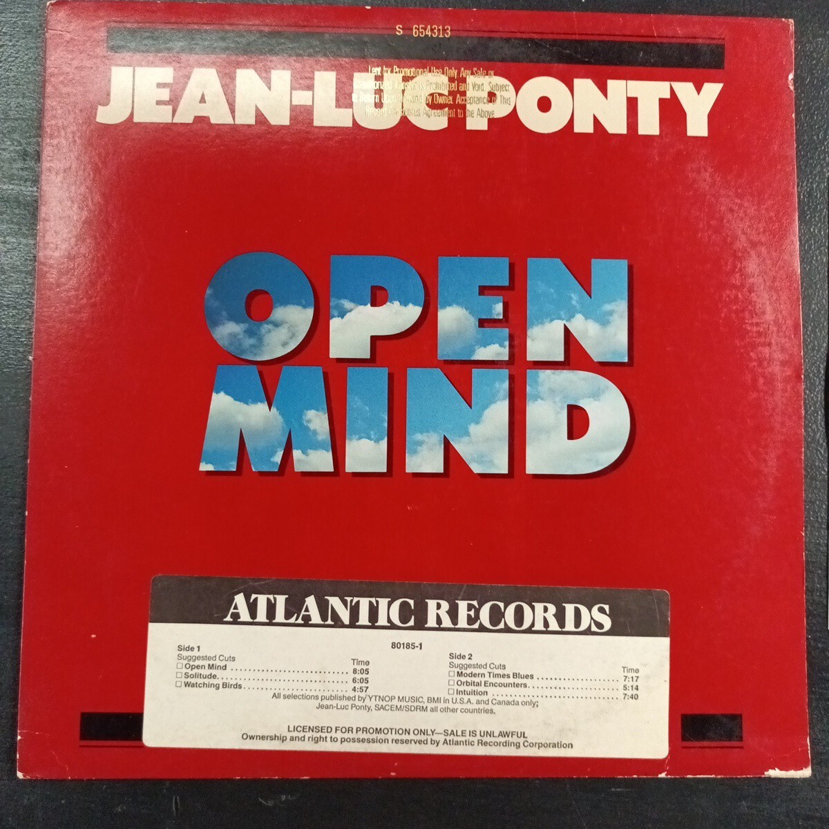 独LP Jean-Luc Ponty Open Mind 0218245MSW MPS Records /00260 LP JEAN-LUC PONTY Open Mind 0218245MSW MPS Records GERMANY