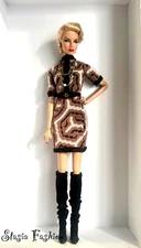 OOAK  Jersey Dress/Velvet Kneehigh Boots/Jewelry  for FR/NuFace