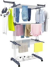 HOMIDEC Clothes Drying Rack, Oversized 4-Tier(67.7" High) Foldable Stainless ...