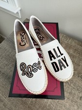 NIB Sam Edelman Circus Leni Rose White Espadrille Flats Embroidered Size 6 1/2