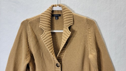 Land's End Damen L 14-16 Strickjacke 3 Knopf Pullover orange beige - Bild 3 von 11