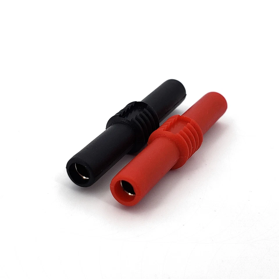 10Pcs Red and Black Insulated 4mm Female to Female Banana Jack Adapter Connector - Image 4 of 4