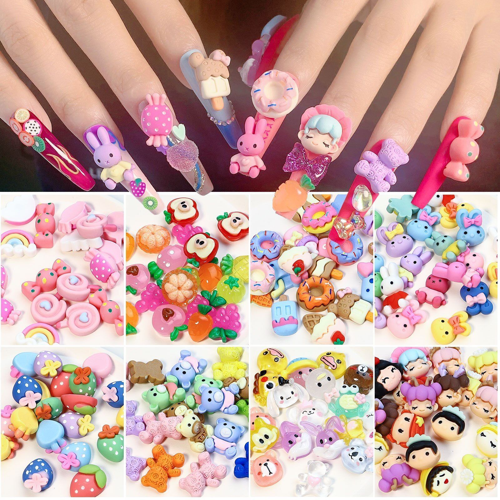 Cute Lollipop Nail Charms - Kawaii Nail Candy Charm Manicure