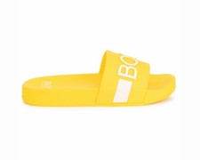 Hugo Boss Kid's J29274 535 Boys Summer Pool Logo Slider Yellow Sandals