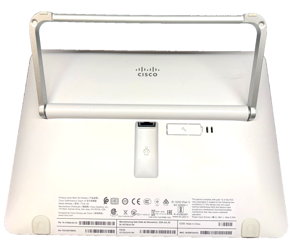 Cisco TTC5-09 TelePresence Touch 10 Conference Tablet 74-115968
