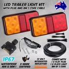 <!--F#f_0-->LED LIGHT KIT TRAILER TAIL LIGHTS WITH FLAT PLUG NUMBER PLATE AND CABLE 12v IP67<!--F/-->
