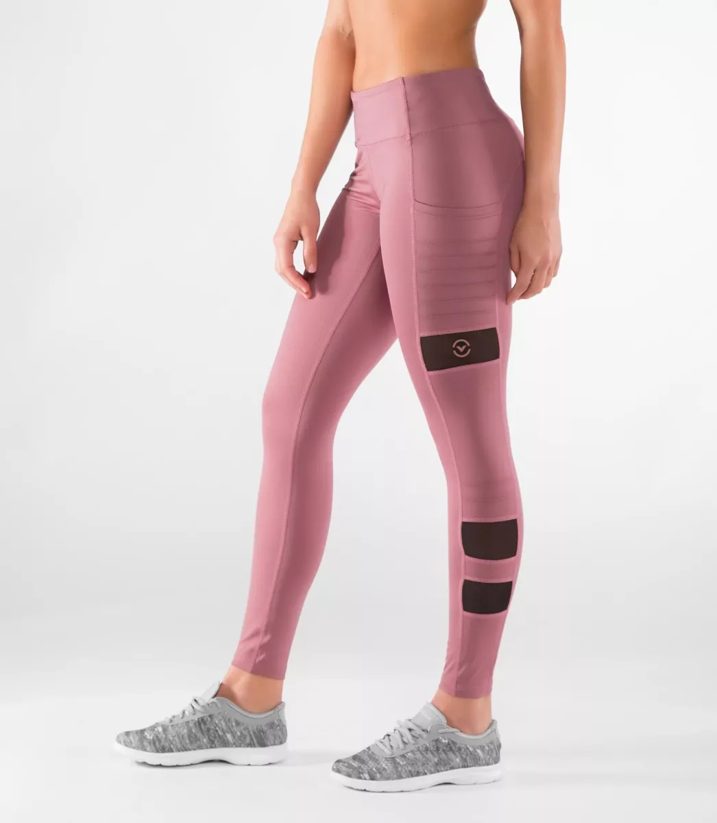 Virus Women's Stay Cool ZEPU Mesh Compression Pants ROSE  BROWN,Crossfit,Gym,Yoga