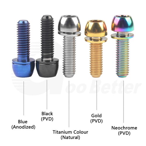 M6 Titanium Allen Socket Bolt Cone Screws with Washer for Stem Bicycle 18mm 20mm - Picture 3 of 15