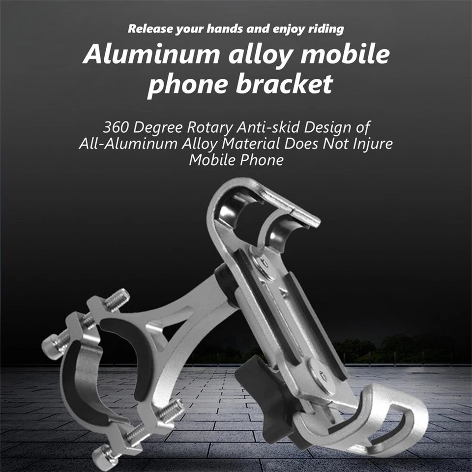 360° Rotate Aluminum Bike Bicycle Handlebar Mobile Phone Holder Mount Universal - image 2 of 4