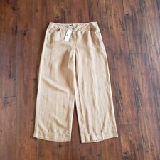 Eileen Fisher Women's Tencel Linen Wide Leg Lightweight Pants Chestnut Size 10