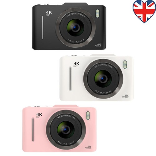 HD 4K 48MP Point Shoot Camera Anti-Shake Small Travel Camera for Kids Boys Girls