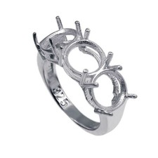Semi Mount Ring 925 Sterling Silver Ring Size 5X5 mm Round 3 Piece Setting Ring