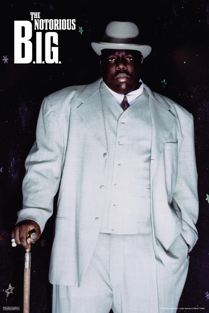 Notorious BIG White Suit Biggie Smalls Rapper Hip Hop Music 90s Poster 12x18