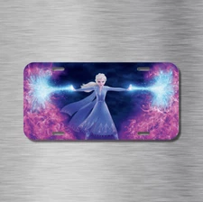Frozen Elsa Princess Magic Ice License Plate Front Auto Tag Plate