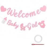 Willkommen-Zuhause-Baby-Banner MäDchen Rosa 5 M
