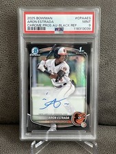 🔥Aron Estrada 2025 Bowman Chrome 1st Prospect True Black Auto /10 PSA 9 Orioles