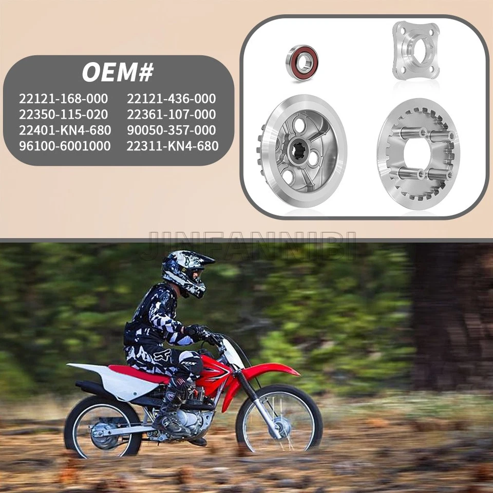 Kit de placa de buje de embrague central con junta de cubierta para Honda CRF100F XR100R XL100S Foto 4 de 4