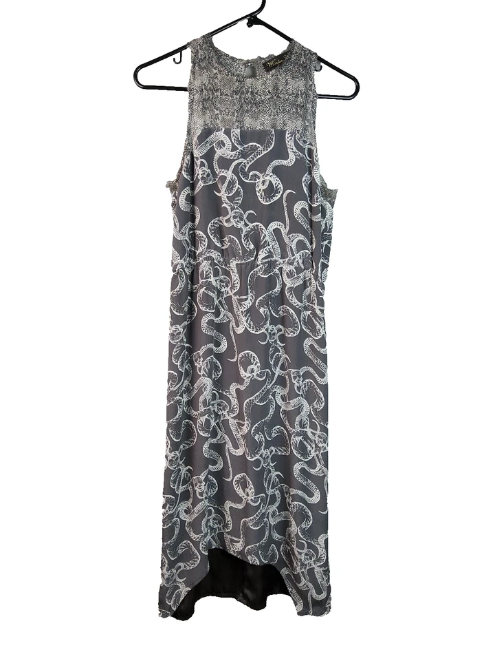 Vestido Winter Kate Nicole Richie Mujer Talla S Seraphina Gris Serpiente Seda Animalcore Foto 3 de 4
