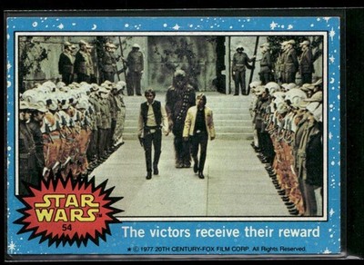 1977 Topps Star Wars Series 1 Han Blue The victors receive their reward #54 NM