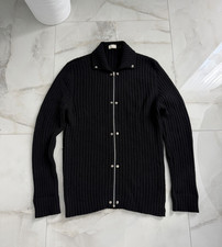 Helmut Lang AW1998 Wool/Nylon Zip-Up Knit Sweater Size L Made in Italy
