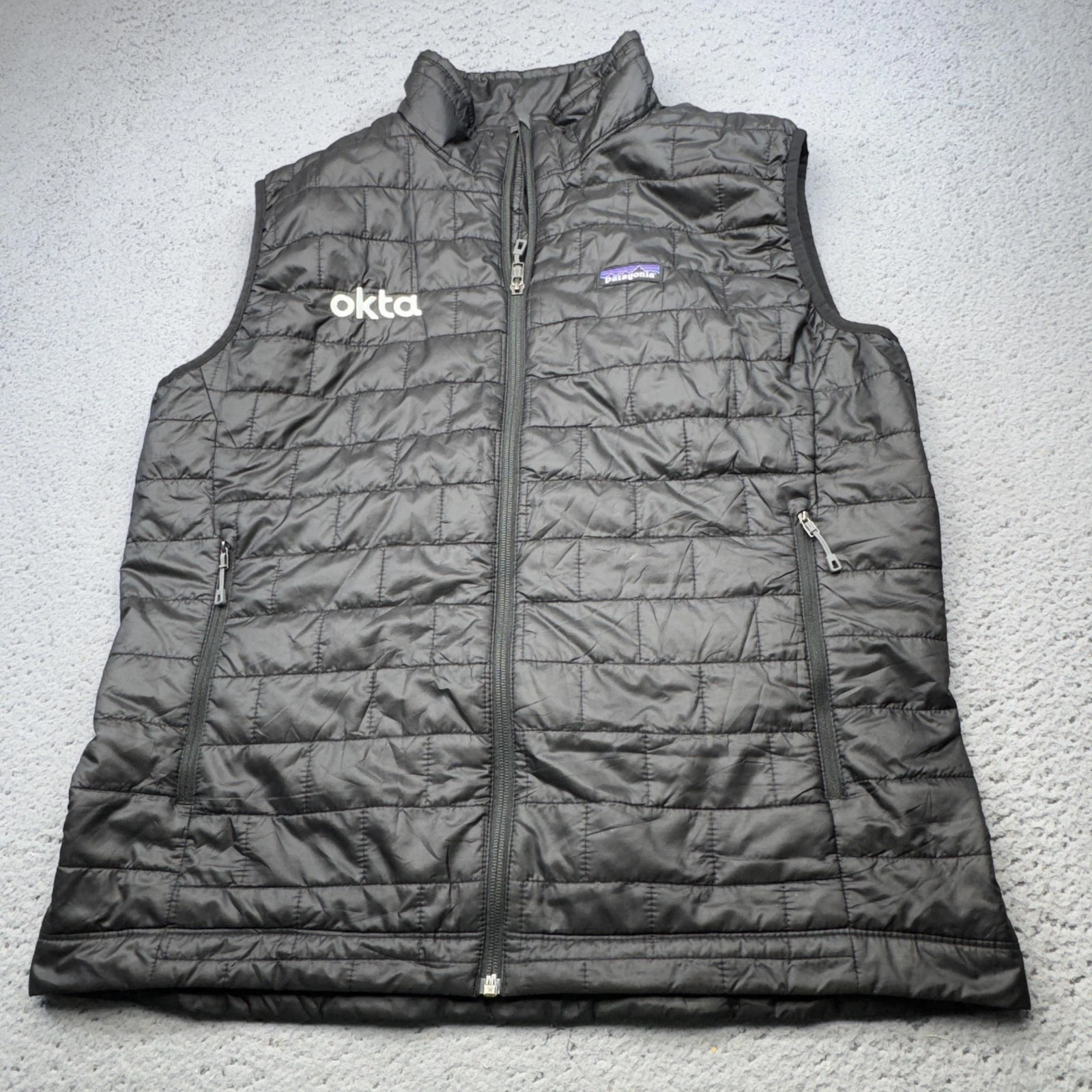 Patagonia Down Vest Mens Large Black Nano Puff Packable Hiking Gorpcore 84242