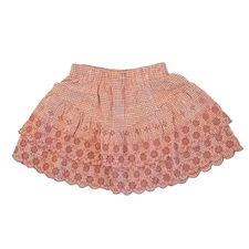 Rylee + Cru Tiered Mini Skirt Poppy Gingham Girls Size 8-9 Years Bottoms