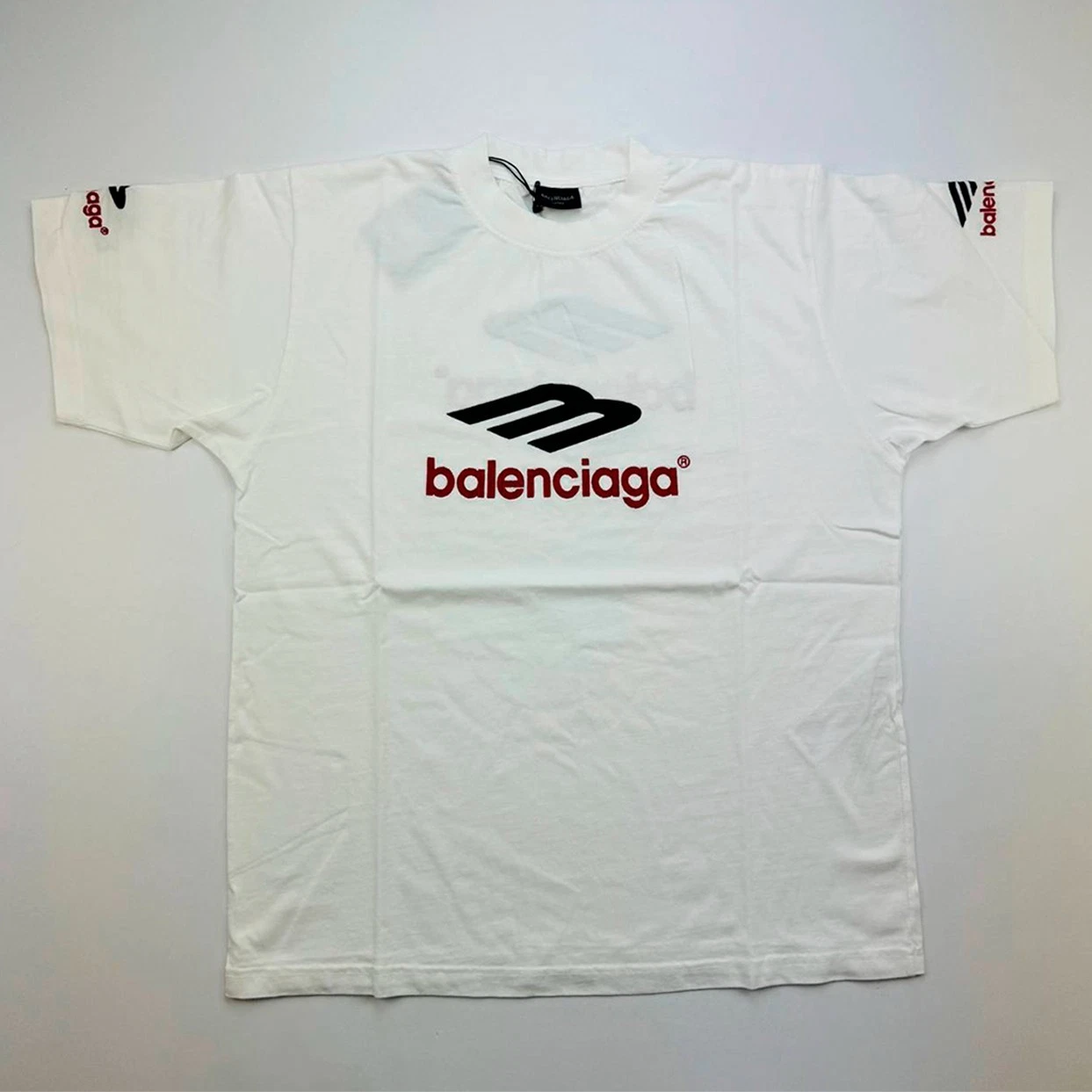 Balenciaga — Balenciaga 3B Sports Icon T-shirt White Cotton Oversized Size L - Large