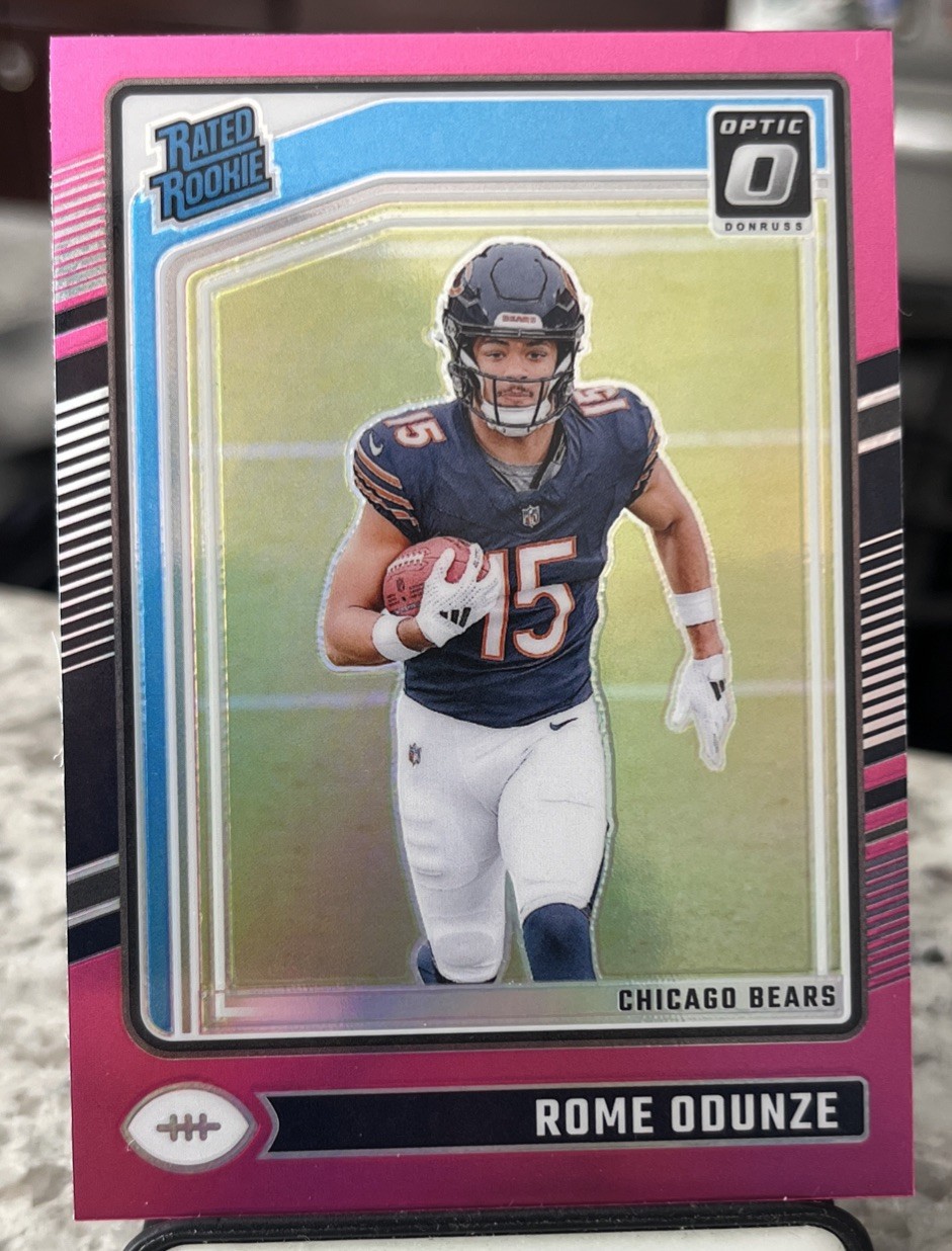 2024 Donruss Optic Rome Odunze Pink Rated Rookie #286 Chicago Bears