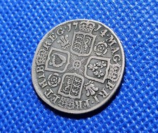 1714 Shilling Queen Anne British Silver Coin Roses And Plumes