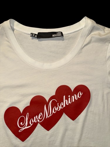 T-shirt donna di design LOVE MOSCHINO elasticizzata bianca taglia S - Foto 3 di 3