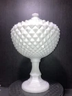 Vintage HUGE  14”  Westmoreland Milk Glass Grandfather Sawtooth CANDY JAR!