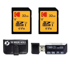 Kodak 32GB Premium Performance UHS-I SDHC Memory Card 2-Pack with Card Reader