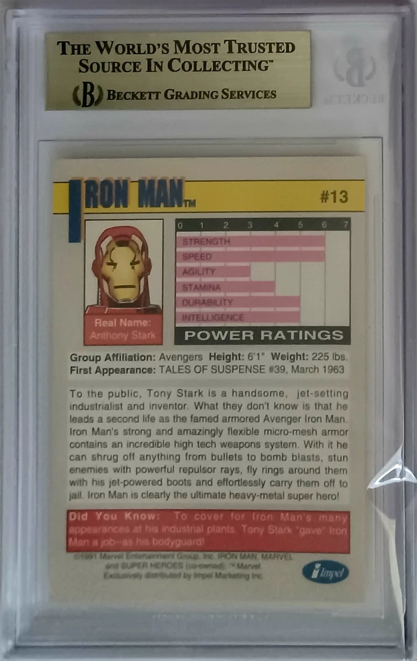 1991 Marvel Universe - Iron Man #13 - BGS 9.5 Gem Mint - Image 2 of 3