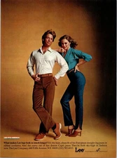 1979 Lee European Corduroy 70s Fashion Vintage Print Ad Woman Capris Wall Art