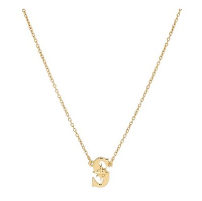 Bijoux Sport MLB Gold Plated Brass Logo Charm Necklace - Seattle Mariners Gold