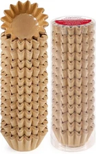 Caperci Grease-Resistant Natural Mini Cupcake Liners 200 Counts - Heavy Duty Pap