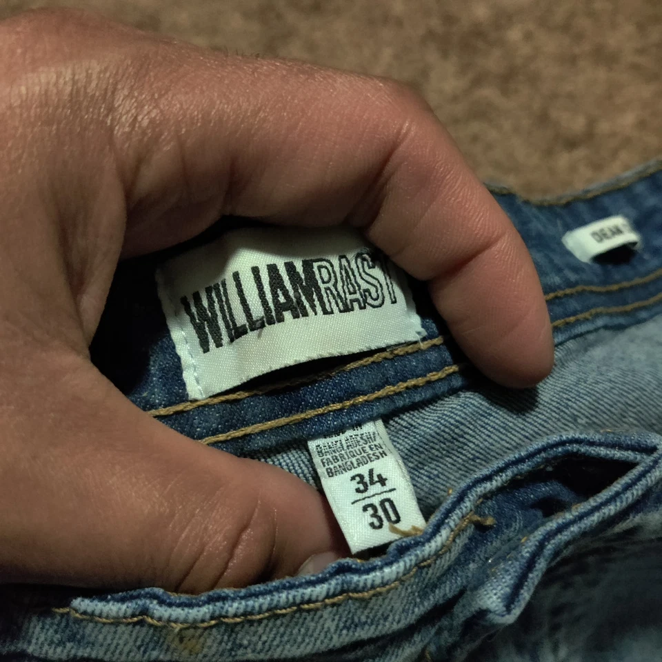 William Rast Jeans Mens 34 x 30 Blue Dean Slim Fit Stretch Denim Distressed - Image 4 of 4