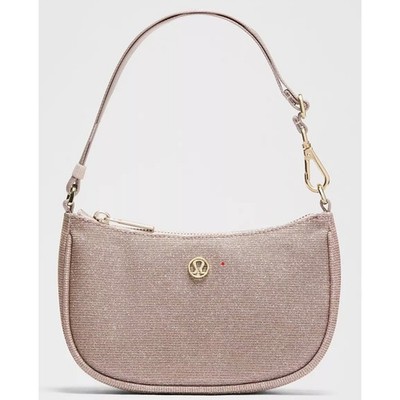 Lululemon City Essentials Mini Shoulder Bag Glitter in Pink Champagne/Muse/Gold